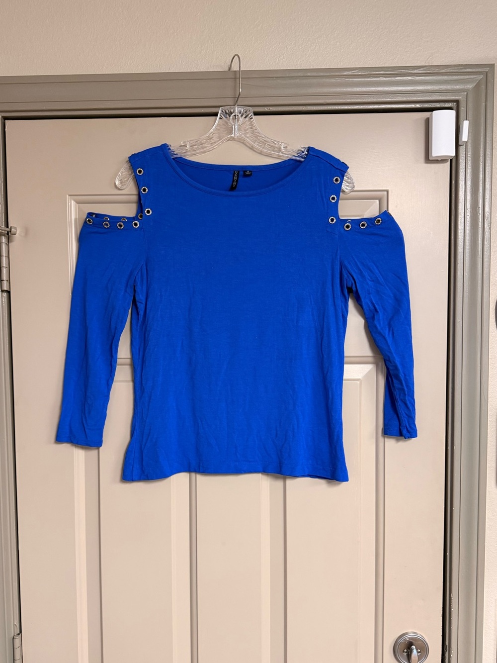 Venini Blue Cold Shoulder Top